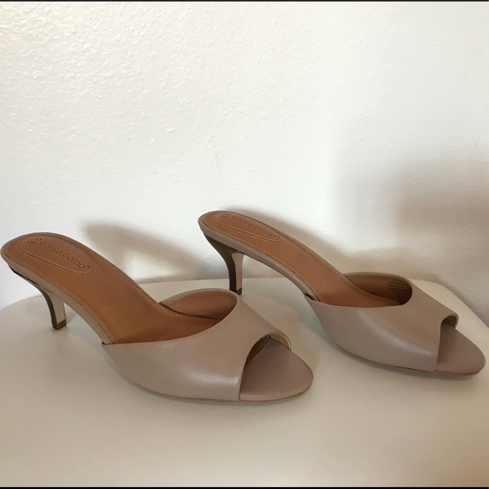 Corso Cosmo Query Nude Leather Slip on Sandals